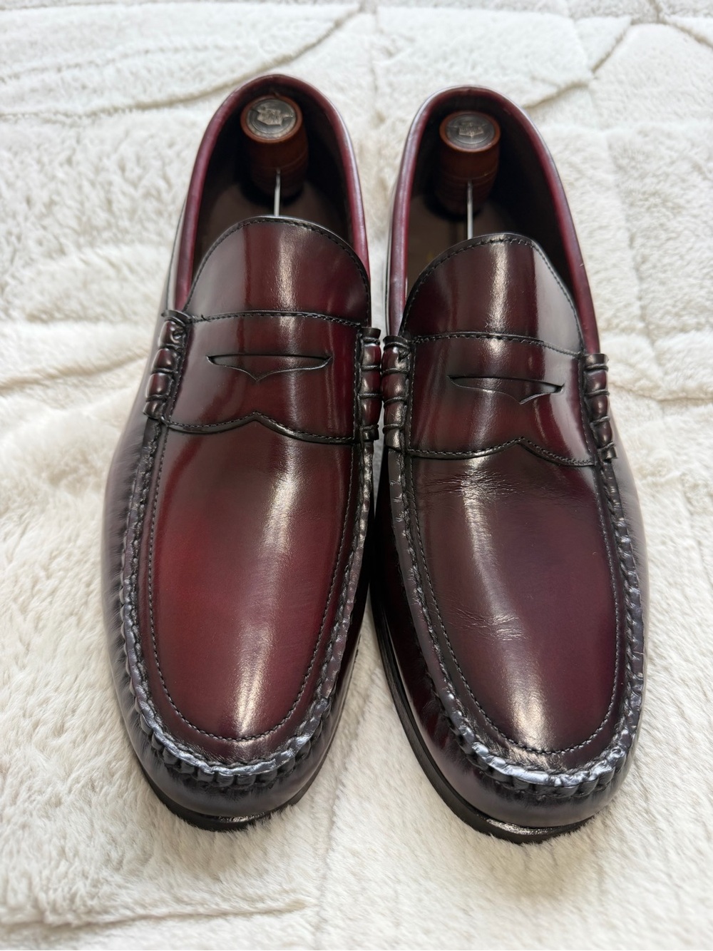 VINTAGE Deadstock 🇺🇸 US Made Rancourt Whippet ET Wright Cordovan Penny Loafer 11 - Picture 3 of 12